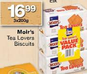 Moir's Tea Lovers Biscuits -3x200gm