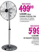 Logik 40cm Chrome Pedestal Fan