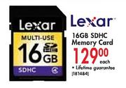 Lexar 16GB SDHC Memory Card-Each