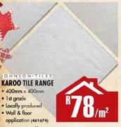 Johnson Tiles Karoo Tile Range (400mmx400mm)-Per Sqm