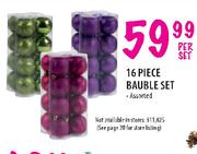 16 Piece Bauble Set Assorted-Per Set
