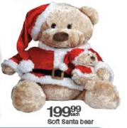 Soft Santa Bear-Each