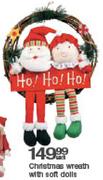 Christmas Wreath With Soft Dolls-Each