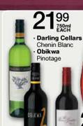 Darling Cellars Chenin Blanc/Obikwa Pinotage-750ml Each