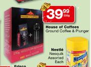 House Of Coffee Ground Coffee & Plunger-250g