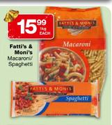 Fatti's & Moni's Macaroni/Spaghetti-1kg Each