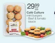 Cafe Culture Mini Burgers Beef & Tomato Sauce-8 Per Pack