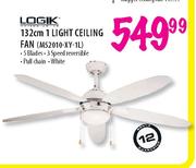 Logik 1 Light Ceiling Fan(M52010-XY-1L)-132cm