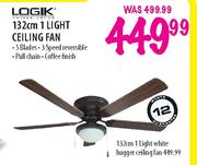 Logik 1 Light Ceiling Fan-132cm