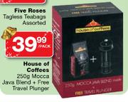 House Of Coffees Mocca Java Blend-250g + Free Travel Plunger-Per Pack