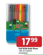PnP Kids Koki Pens In Locked Container-18's