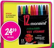 Monami Retractable Wax Crayons-12's