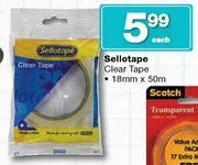 Sellotape Clear Tape-18mm x 50m Each