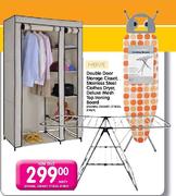 Home Double Door Storage Closet, Stainless Steel Clothes Dryer, Deluxe Mesh Top Ironing Board-Each