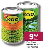 Koo Fresh Garden Peas Assorted-410g Each