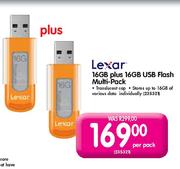 Lexar 16GB Plus 16GB USB Flash Multi-Pack