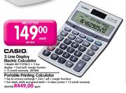 Casio 3 Line Display Electric Calculator Each