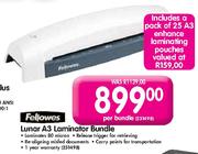 Fellowes Lunar A3 Laminator Bundle-Per Bundle