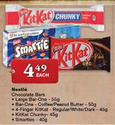 Nestle Chocolate Bars 4-Finger KitKat-Regular/White/Dark-45gm Each