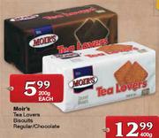 Moir's Tea Lovers Biscuits Regular/Chocolate-200gm Each