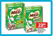 Nestle Milo Cereal or Milo Cereal Duo-350g/335g Each