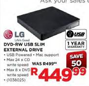 LG DVd-RW USB Slim External Drive
