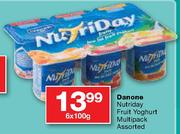 Danone Nutriday Fruit Yoghurt Multipack Assorted-6x100g