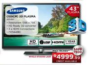 Samsung (109cm) 3D Plasma-43" (43D490)