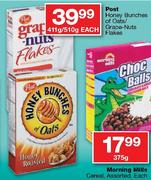 Post Honey Bunches of Oats/Grape-Nuts Flakes-411gm/510gm Each