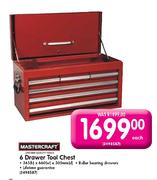 Mastercraft 6 Drawer Tool Chest-365(H)X660(W)X305mm(D) Each