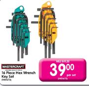 Mastercraft 16 Piece Hex Wrench Key Set-Per Set