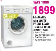 Logik White Front Load Tumble Dryer-6kg(GDZ60-10SW)