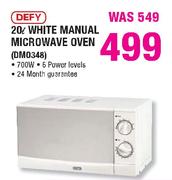 Defy White Manual Microwave Oven-20Ltr(DMO348)