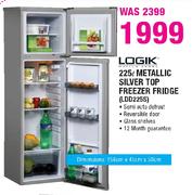 Logik Metallic Silver Top Freezer Fridge-225Ltr(LDD225S))