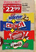 Nestle Chocolate Slabs Assorted-4 x 80g