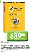 Norton 360 2013 Version 7 1 User 3LIC