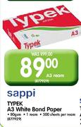 Sappi Typek A3 White Bond Paper-Per Ream
