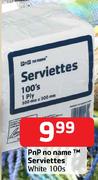 PnP No Name Serviettes White-100s