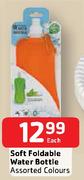Soft Foldable Water Bottle Assorted Colours-Each
