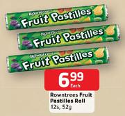 Rowntrees Fruit Pastilles Roll-12's, 52g Each