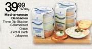 Mediterranean Delicacies Three Dip Stacker-Caramelised Onion/Feta & Herb/Jalapeno-3X120g 