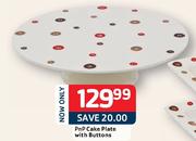 Pnp Cake Plate With Buttons-Each