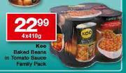 Koo Baked Beans In Tomato Sauce Family Pack-4x410g