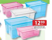 Alpha Kids Storage Box Assorted Colours-13 ltr Each