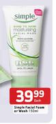  Simple Facial Foam Or Wash-150ml Each