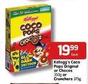 Kellogg's Coco Pops Original Or Chocos-350g/Crunchers-375g Each