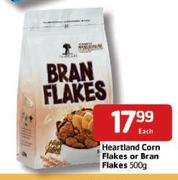 Heartland Corn Flakes Or Bran Flakes - 500g Each
