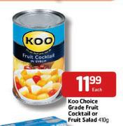 Koo Choice Grade Fruit Cocktail Or Fruit Salad - 410g Each