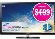 Samsung FHD 3D Plasma TV-51"(130cm)