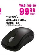 Microsoft Wireless Mobile Mouse 1000 Each